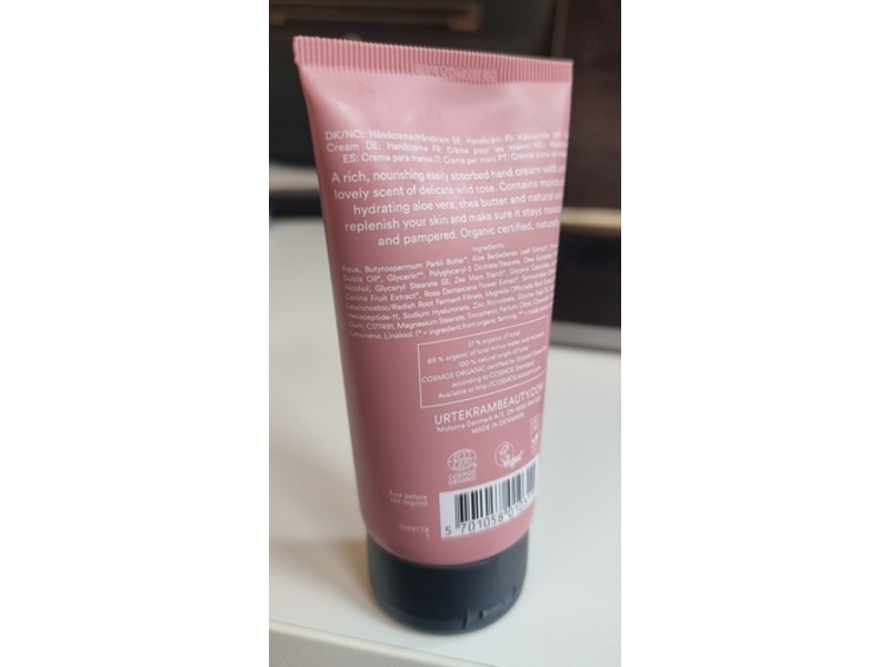 Urtekram Nourishing Hand Cream, Soft Wild Rose, 2.5 fl oz/75 mL