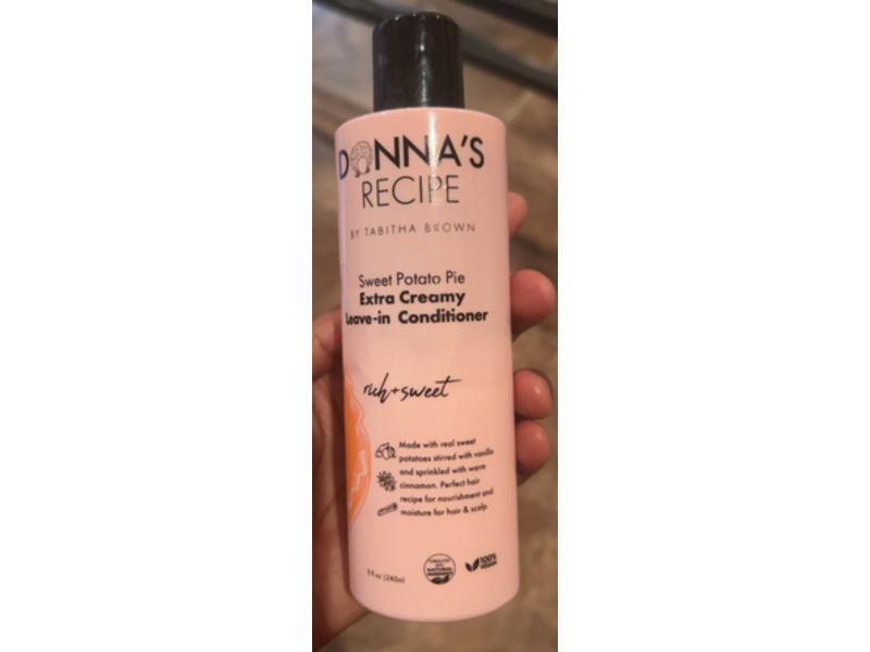 Donna's Recipe Extra Creamy Leave - In Conditioner, Sweet Potato Pie, 8 fl oz/240 mL