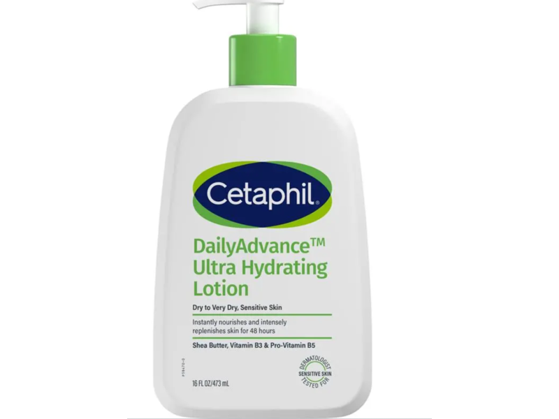 Cetaphil Daily advance Ultra Hydrating Lotion, Shea Butter, Vitamin B3 & B5, 16 fl oz/473 mL