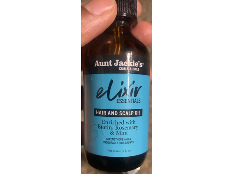 Aunt Jackie's Elixir Essentials Hair & Scalp Oil, Biotin, Rosemary & Mint, 2 fl oz/59 mL