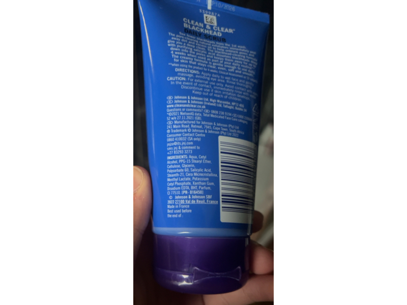 Clean & Clear Blackhead Daily Scrub, Salicylic Acid, 150 mL