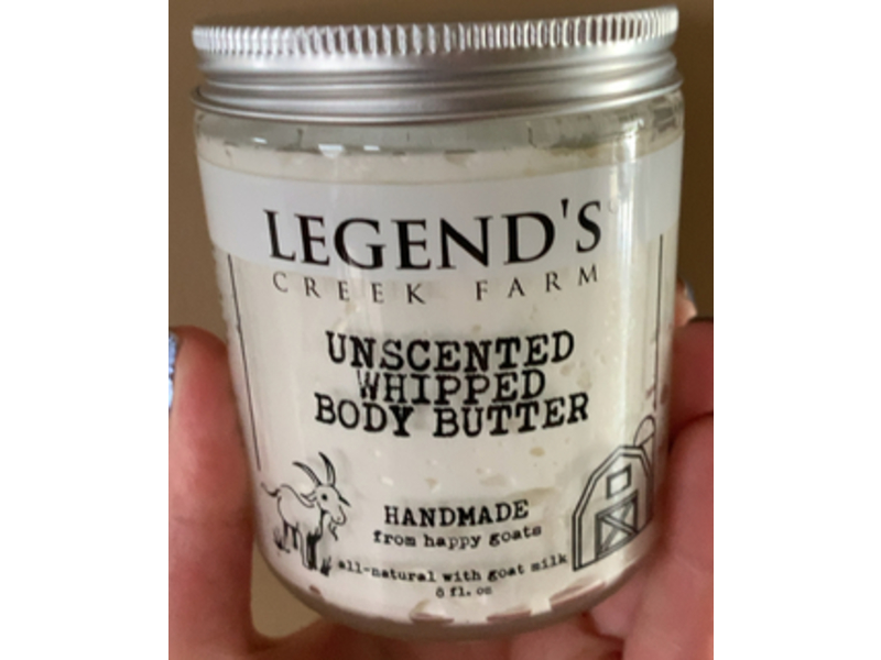Legend's Creek Farm Whipped Body Butter, Unscented, Goat Milk, 8 fl oz