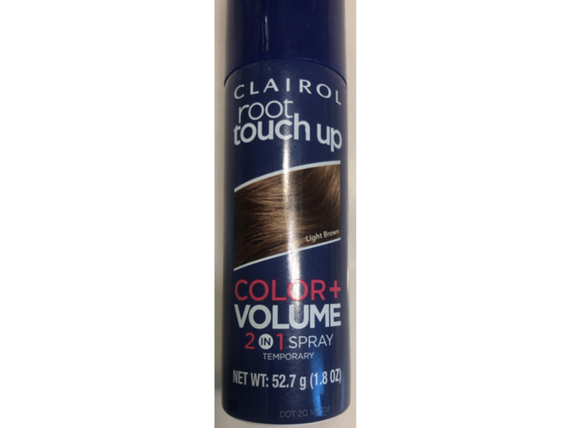 Clairol Root Touch Up Color+ Volume 2 In 1 Temporary Spray, Light Brown, 1.8 oz/52.7 g