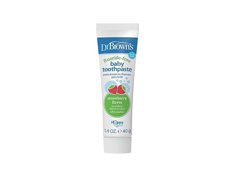 Dr. Brown’s Fluoride-Free Baby Toothpaste, Strawberry, 1.4 oz/40 g