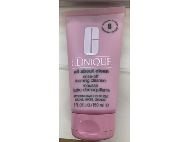 Clinique All About Clean Rinse Off Foaming Cleanser Mousse, Dry Combination To Oily, 5 fl oz/150 mL