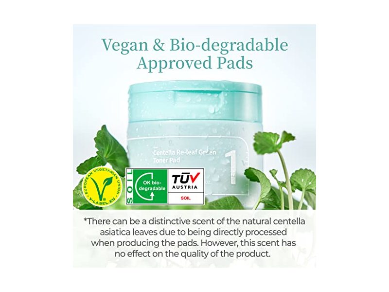 numbuzin No.1 Centella Re-Leaf Green Toner Pad, 70 Pads, 6.42 fl.oz