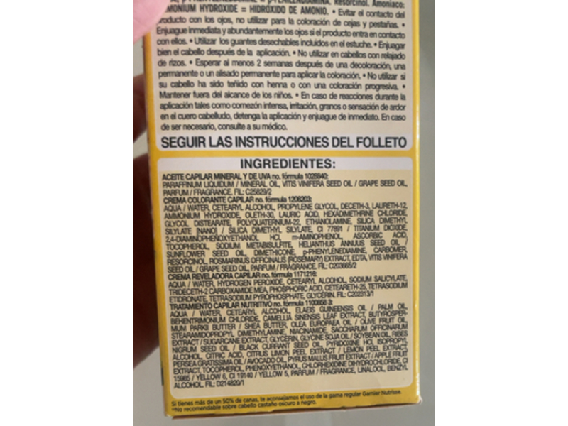 Garnier Tinte Mascarilla Nutricolor Permanent Hair Color, 121 Azahar, 125 mL