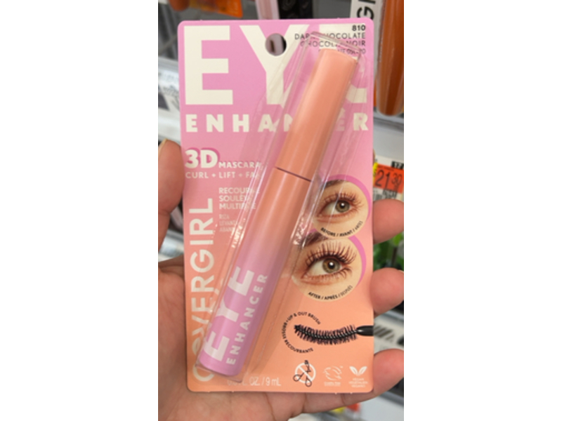 CoverGirl Eye Enhancer 3D Mascara, 810 Dark Chocolate, 0.3 fl oz/9 mL