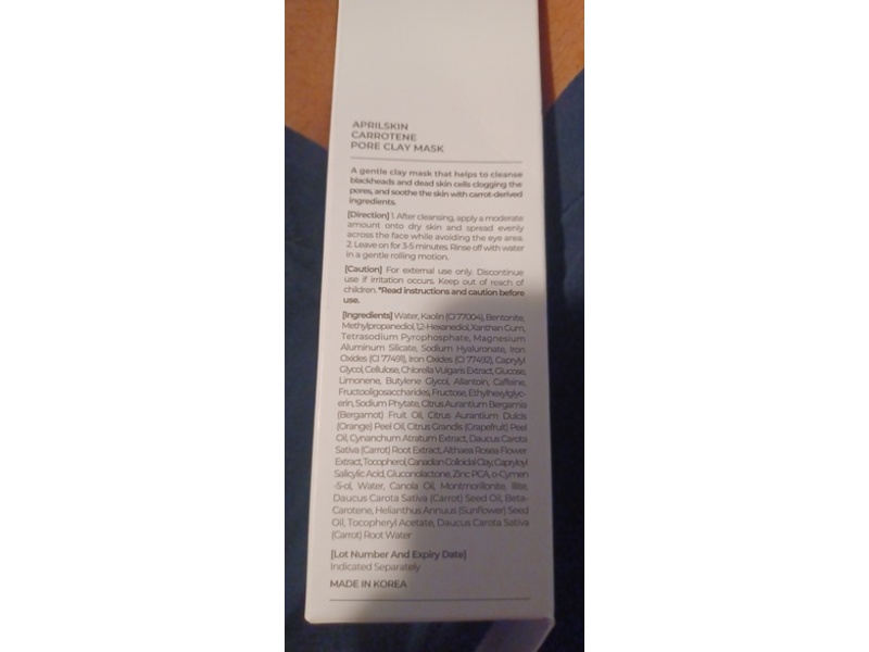 Aprilskin Carrotene Pore Clay Mask, 3.52 oz/100 g