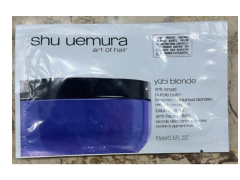 Shu Uemura Art Of Hair Yubi Blonde Anti-Brass Purple Balm Hair Mask, 0.5 fl oz/15 mL