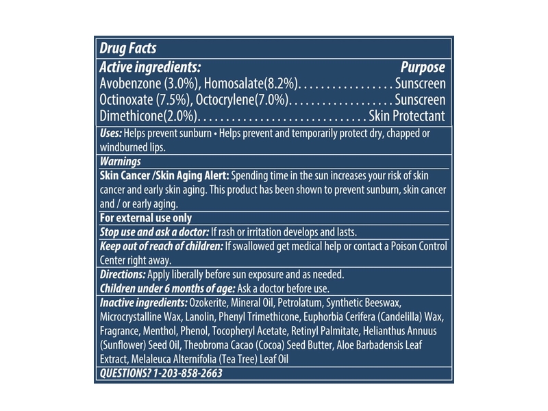 Dermatone Lip Balm, Green Tea, SPF 30, 0.15 oz/4.2 g, Pack Of 3