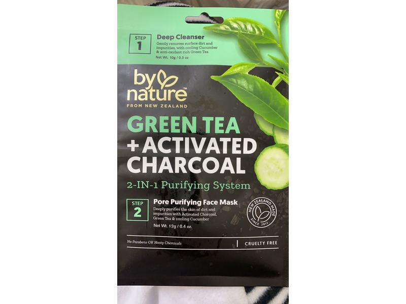 By Nature 2 in 1 Pore Purifying Face Cleanser and Mask with Green Tea and Activated Charcoal