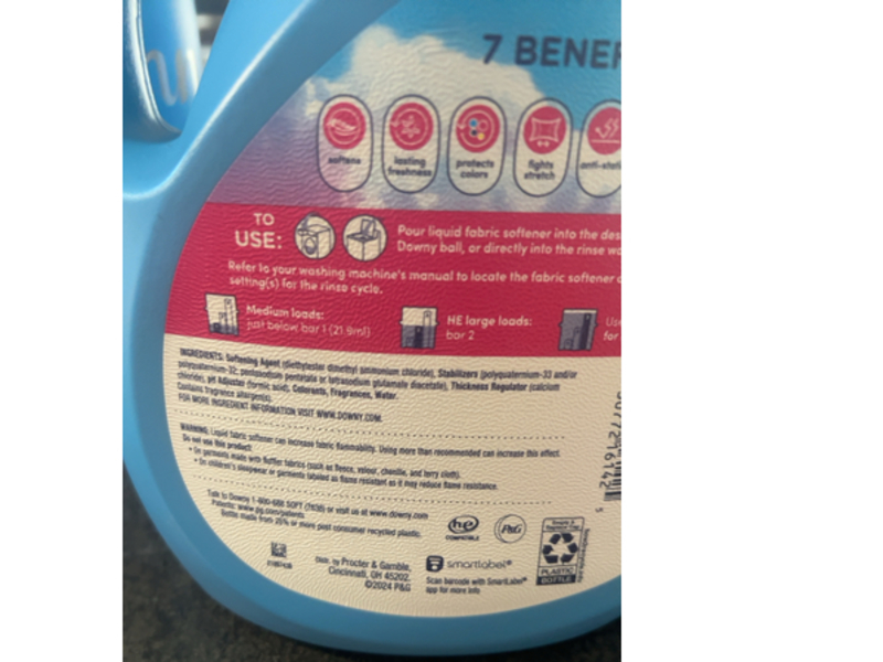 Downy 2 In 1 Soft & Fresh Fabric Softener, April Fresh, 136 Loads, 100 fl oz/2.98 L