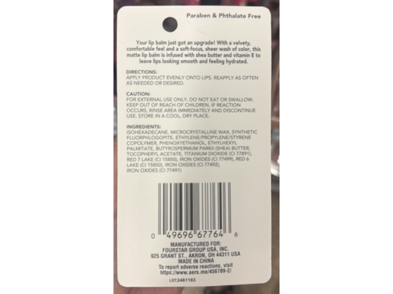 b.pure Matte Lip Balm, Mauve Tini, 0.27 fl oz/8 mL