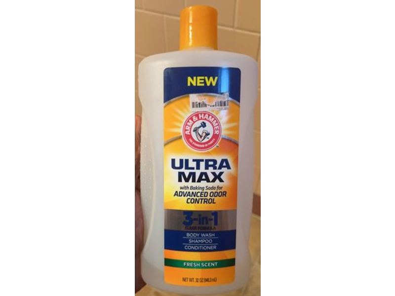 Arm & Hammer Ultra Max 3 In 1 Body Wash, Shampoo & Conditioner, Fresh Scent, 32 oz/946.3 mL