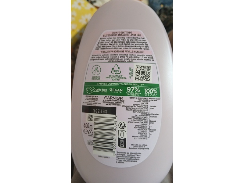 Garnier Respons Smoothing Conditioner, Rice Water Infusion & Sorbitol, 400 mL