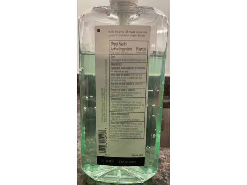 Purell Advanced Hand Sanitizer, Soothing Gel, 33.8 fl oz/1 L