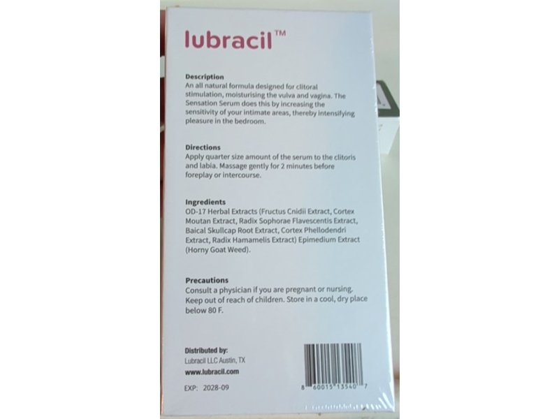 Lubracil Sensation Serum, 1.01 oz/30 mL