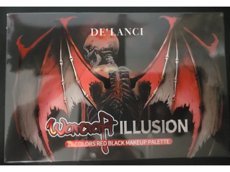 De'Lanci Warcraft Illusion 15 Colors Makeup Palette, Red Black