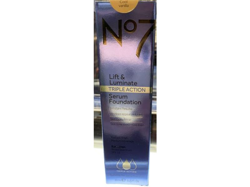 No7 Lift and Luminate Triple Action Serum Foundation SPF 15, 1 fl oz/30 mL