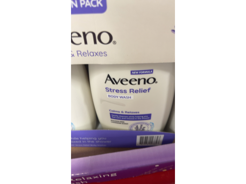 Aveeno Stress Relief Body Wash, Lavender, 33 fl oz/975 mL, Pack Of 2