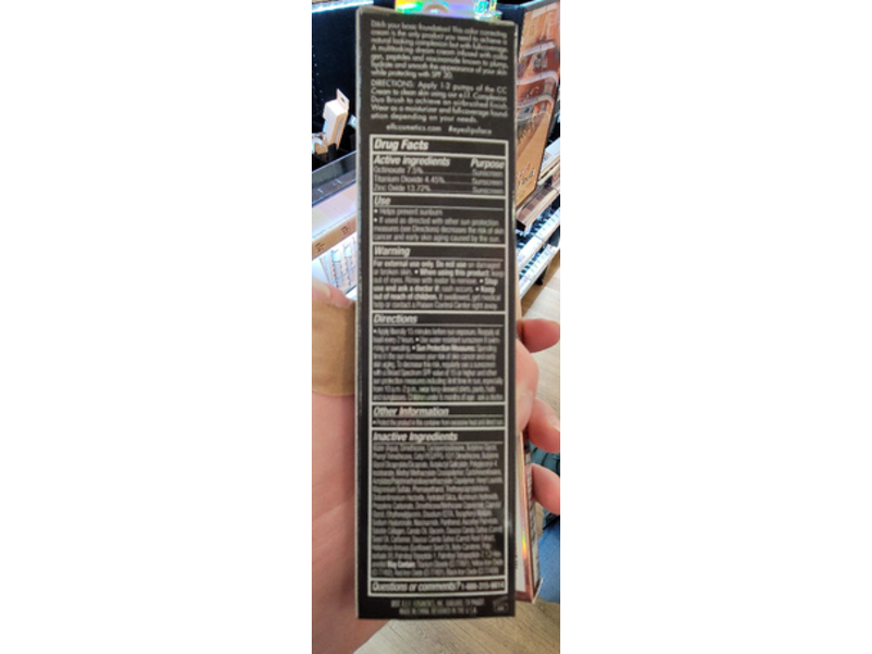 e.l.f. Color Correcting Full Coverage Camo CC Cream, SPF 30, Fair 150 C, 1.05 oz/30 g