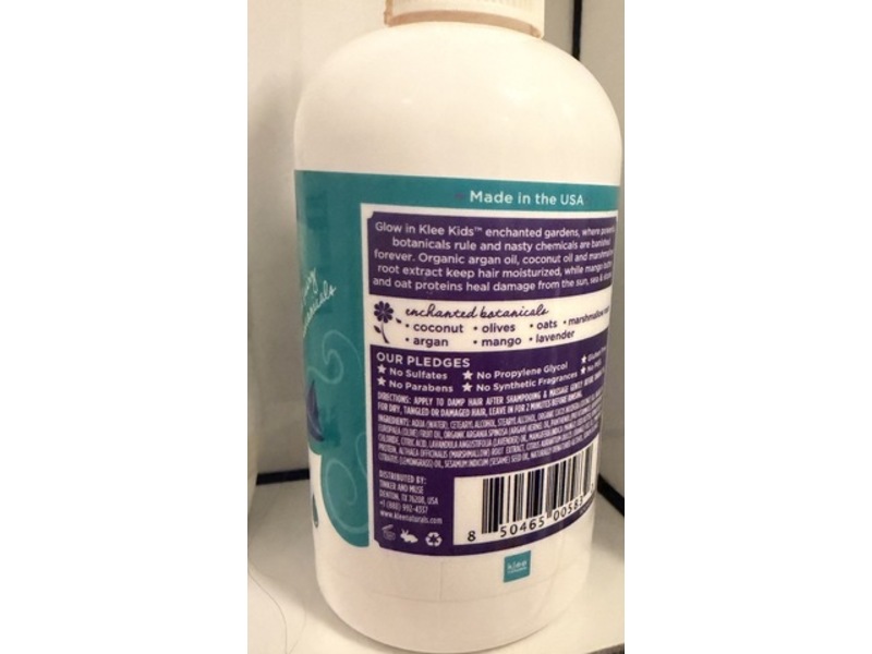 Klee Kids Charmed Conditioner, Argan Oil & Mango, 8 fl oz/236 mL