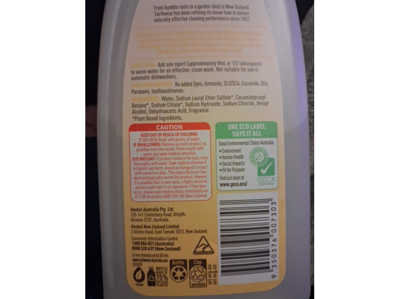 Earthwise Plant Powered Micellar, Lemon Fresh, 900 mL