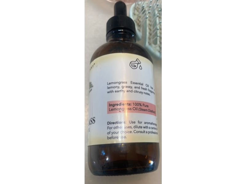 Brookyln Botany Essential Oil, Lemongrass, 4 fl oz/118 mL