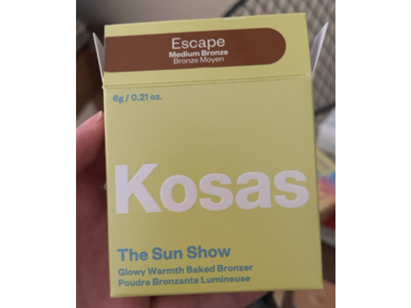 Kosas The Sun Show Glowy Warmth Baked Bronzer, Escape Medium Bronze, 0.21 oz/6 g