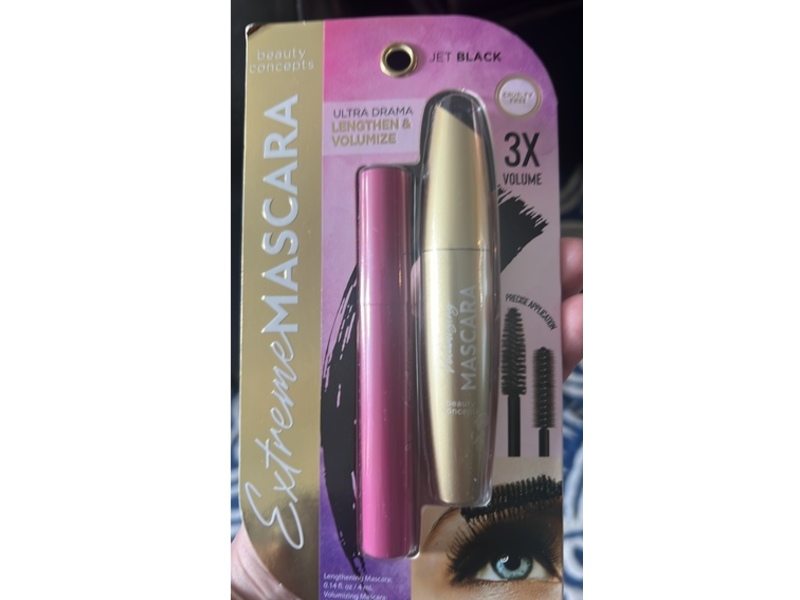 Beauty Concepts Extreme Ultra Drama Lengthen & Volumize Mascara, Jet Black, 0.14 fl oz/ 4 mL
