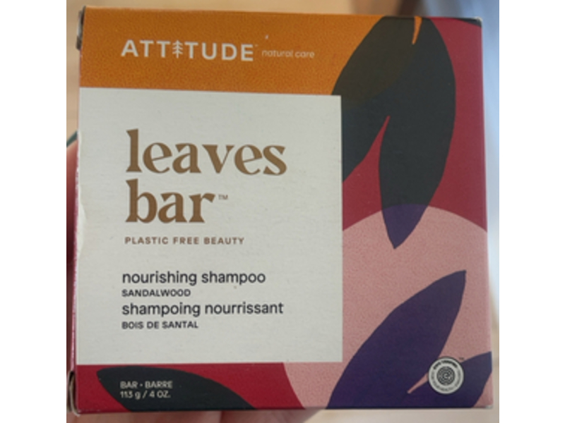 Attitude Leaves Nourishing Shampoo Bar, Sandalwood, 4 oz/11.3 g