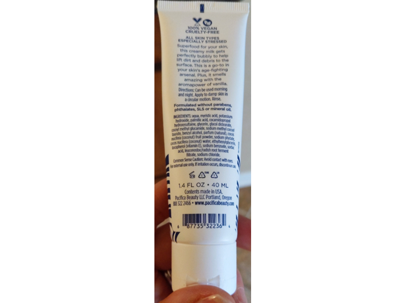 Pacifica Coconut Milk Cream To Foam Face Wash, 1.4 fl oz/40 ml
