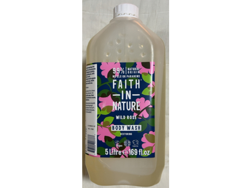 Faith In Nature Body Wash, Wild Rose, 169 fl oz/5 L