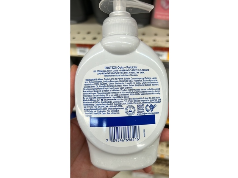 Protex Liquid Hand Soap, Oats + Prebiotic, 7.5 fl oz/221 mL