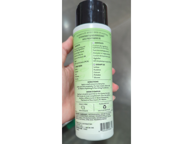 J.R. Watkins Hydrating & Nourishing Shampoo, Aloe & Green Tea, 12 fl oz/354 mL, Pack Of 2