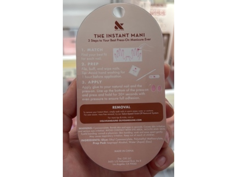 Olive & June Minimalist Instant Mani False Nails, Almond Miky Syrup Gradient, 42 Count