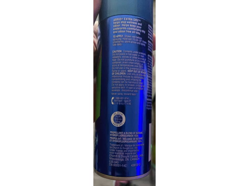 Arrid Extra Dry Antiperspirant Deodorant Spray, Unscented, 200 mL