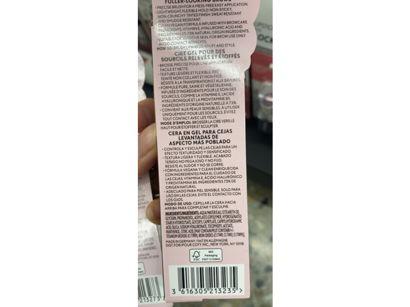 Covergirl Clean Fresh Brow Enhancer Gel Wax, 600 Dark Brown, 0.18 fl oz/5.5 mL