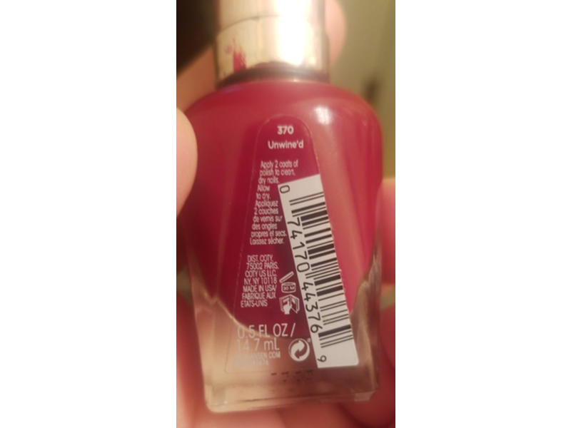Sally Hansen Color Therapy Nail Color, 370 Unwine'd, 0.5 fl oz/14.7 mL