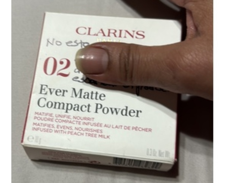 Clarins Paris Ever Matte Compact Powder, 02 Light, 0.3 oz/10 g