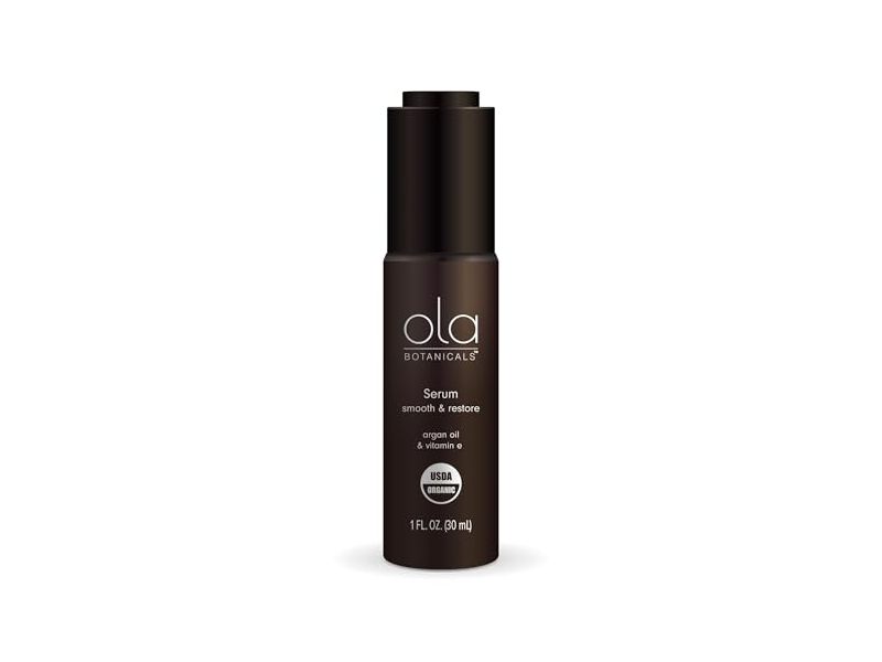 Ola Botanicals Smooth & Restore Serum, Argan Oil & Vitamin E, 1 fl oz/30 mL