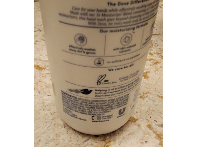 Dove Deep Cleansing Hand Wash, Cucumber & Green Tea, 13.5 fl oz/400 mL