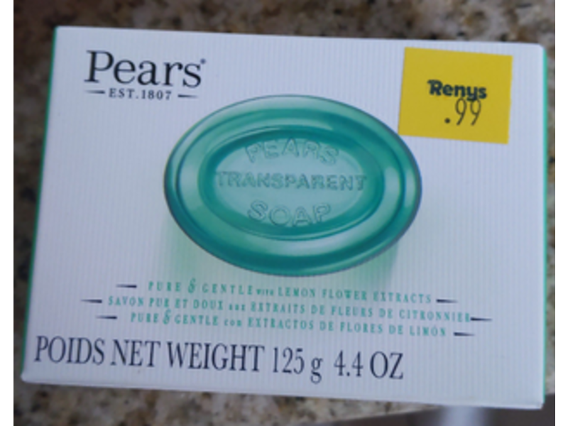 Pears Soap Oil Clear With Lemon Flower Extract, 4.4 oz/125 g