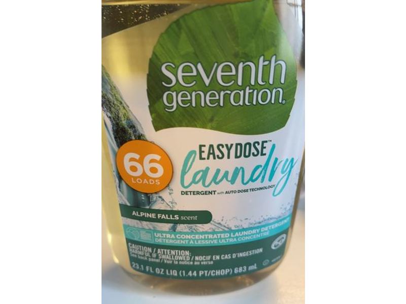 Seventh Generation Laundry Detergent, Ultra Concentrated EasyDose, Alpine Falls Scent, 66 Loads, 23.1 fl oz/683 mL