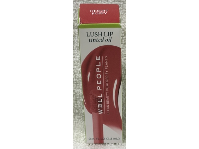 Well People Lush Lip Tinted Oil, Desert Poppy, 0.14 fl oz/4.3 mL
