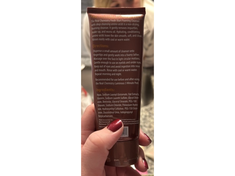 Real Chemistry Fresh Start Foaming Cleanser, 4.2 fl oz/120 mL