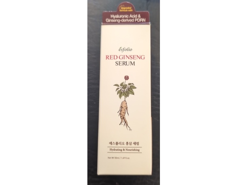 Esfolio Red Ginseng Serum, Hyaluronic Acid & Ginseng Derived Pdrn, 1.69 fl oz/50 mL
