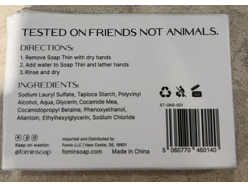 Fomin Unscented Soap Thins, 100 Sheets