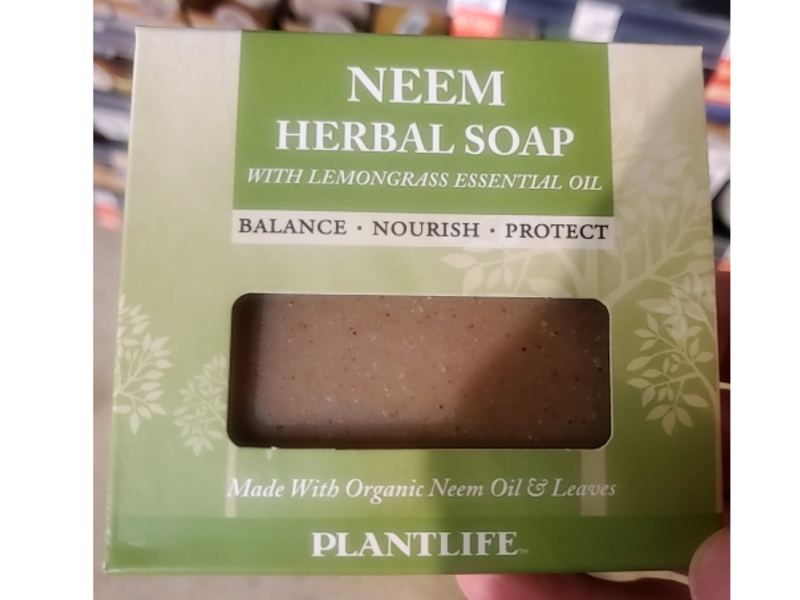 Plantlife Neem Herbal Soap, Lemongrass Essential Oils, 4.5 oz/128 g